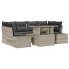 VidaXL Ensemble de salon de jardin 7 pièces avec coussins Gris clair en poly rotin 3357855