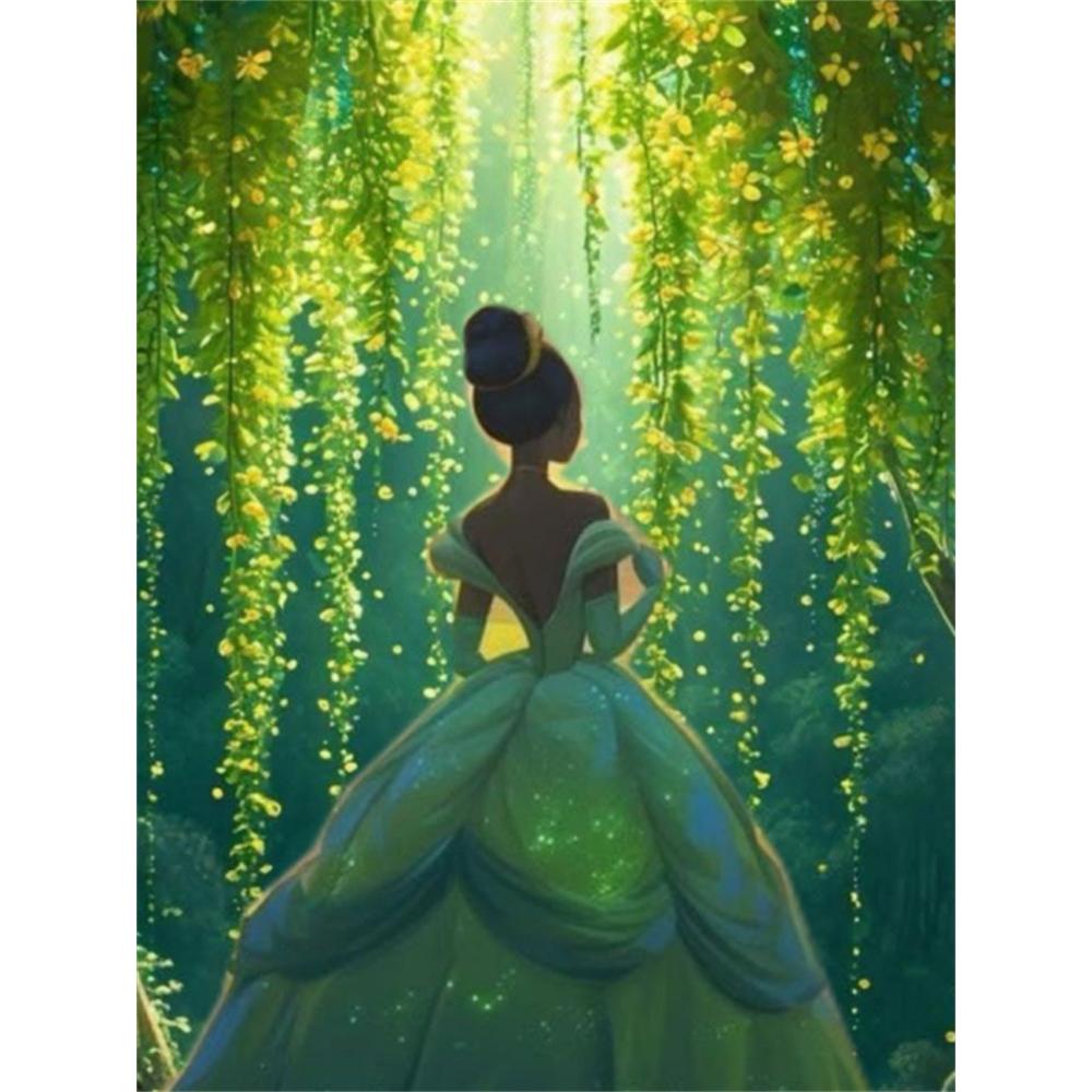 

Disney 5D DIY Diamond Painting Princess and Frog Illustration Cartoon Full Diamond Mosaic Art Wall Decoration Set Round 20x30cm