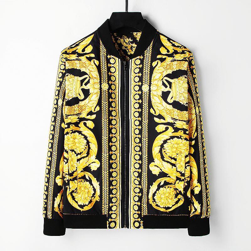 

Men s Windproof Stand Collar Baseball Jacket - New Spring/Autumn Collection L квітковий