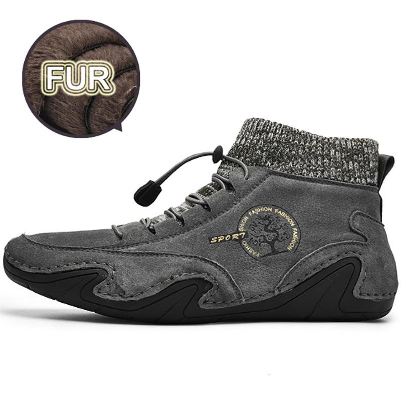 2024 Fashion Men Boots Casual Shoes Leather Boots Men Autumn Winter Snow Outdoor Light Ankle Antislip Warm Zapatos Men Shoes