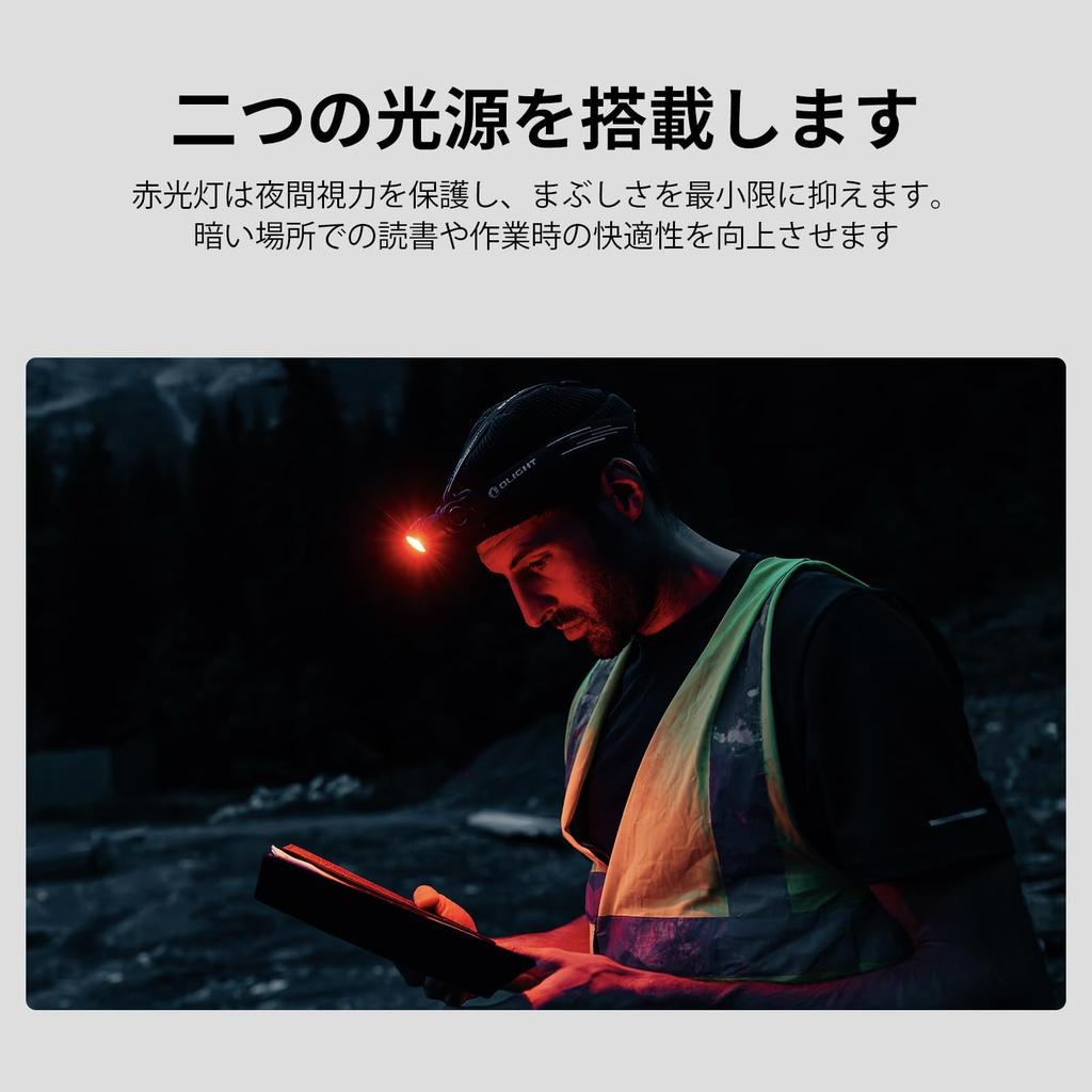 OLIGHT Perun 3 LED-Stirnlampe, wiederaufladbare Taschenlampe, Helmleuchte, Taschenlampe, Kopflampe, LED-Licht, weiß/rot, 3000 Lumen, leistungsstark, einstellbar, IP68