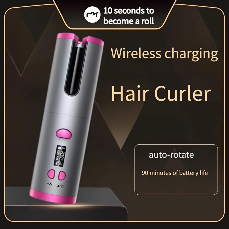 Automatic Cordless Hair Curler, Portable USB Rechargeable Curling Iron, LCD Display, Suitable For Travel And Quick Styling