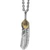 Xinqin Jewelry 925 Silver Feather Necklace Men's Trendy Brand Retro Hip Hop Couple Personalized Versatile Silver Pendant