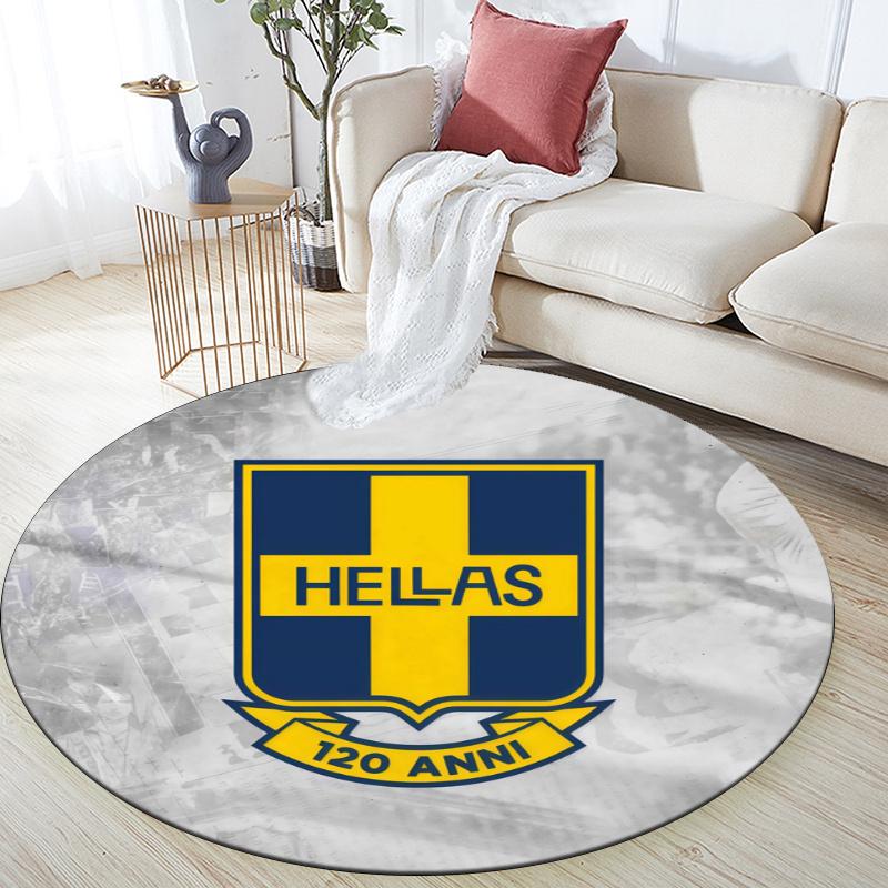 Hellas Verona FC pattern round rug,Carpet Rug for Living Room Bedroom Playroom ,Non-slip Floor Mat,Holiday Gifts and Birthday Gifts.