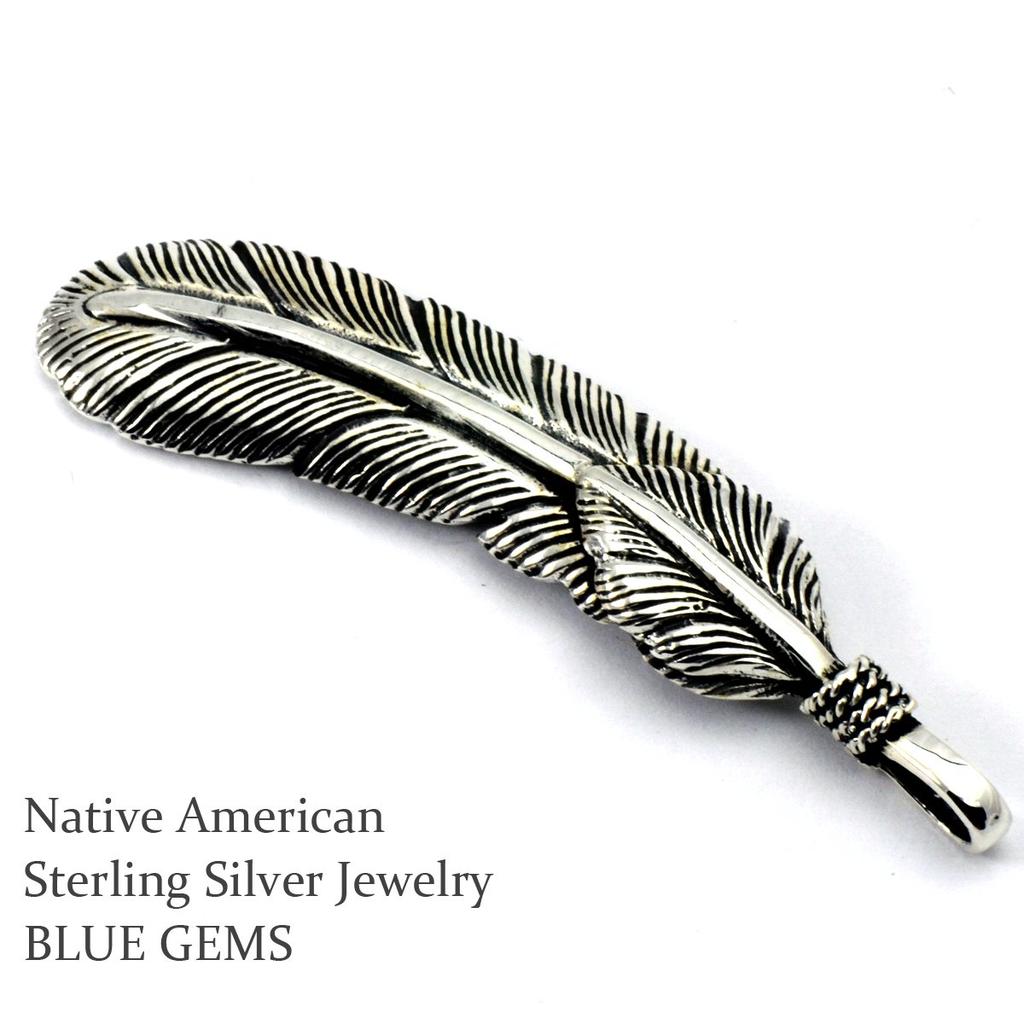 [STERLING SILVER 925] Silver Indian Feather Native American Pendant for Men and Women AMTHGTO-015