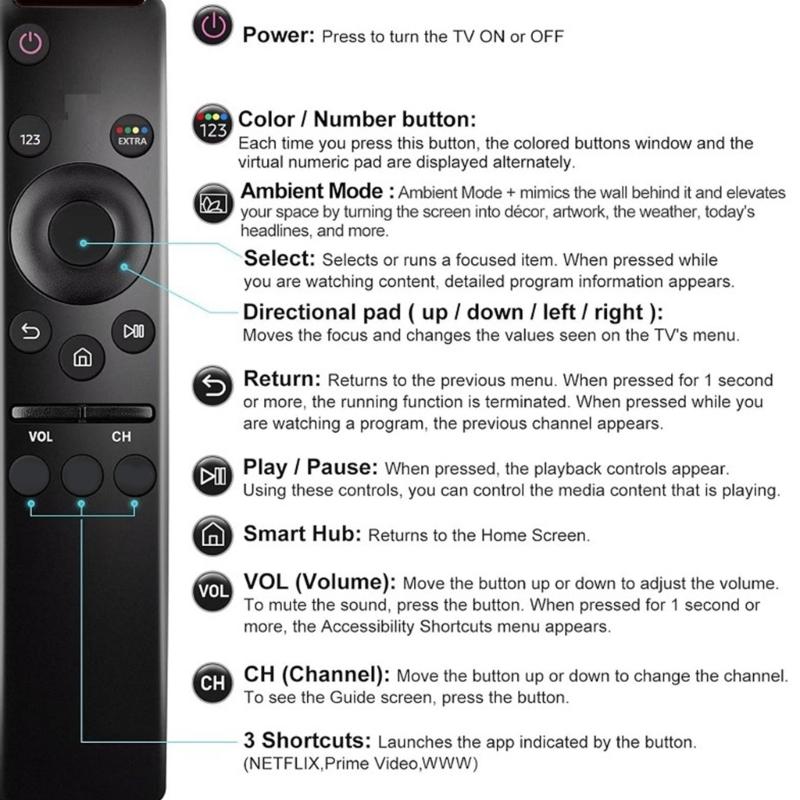 Replacement TV Remote Control English Version No Programming Required for KU6290 KU6270 KU7000 RU7100 Sound Adjust