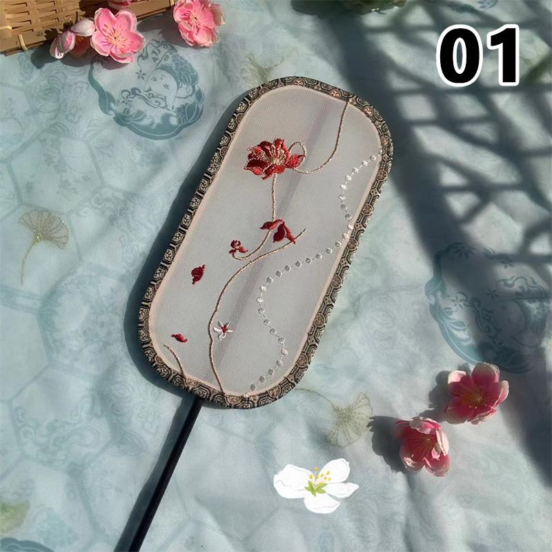 Fächer mit Polygon-Gruppe im chinesischen Stil, Dame, Tanz, Stickerei, Handfächer mit Quaste, Vintage-Muster, Kunstfächer, Handwerk, Party, Hochzeitsgeschenk