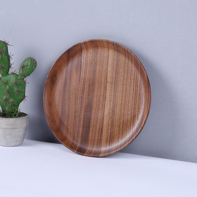 Food container Acacia wooden bowl wooden tableware household and fruit plate salad bowl whole wooden soup bowl Wooden plate