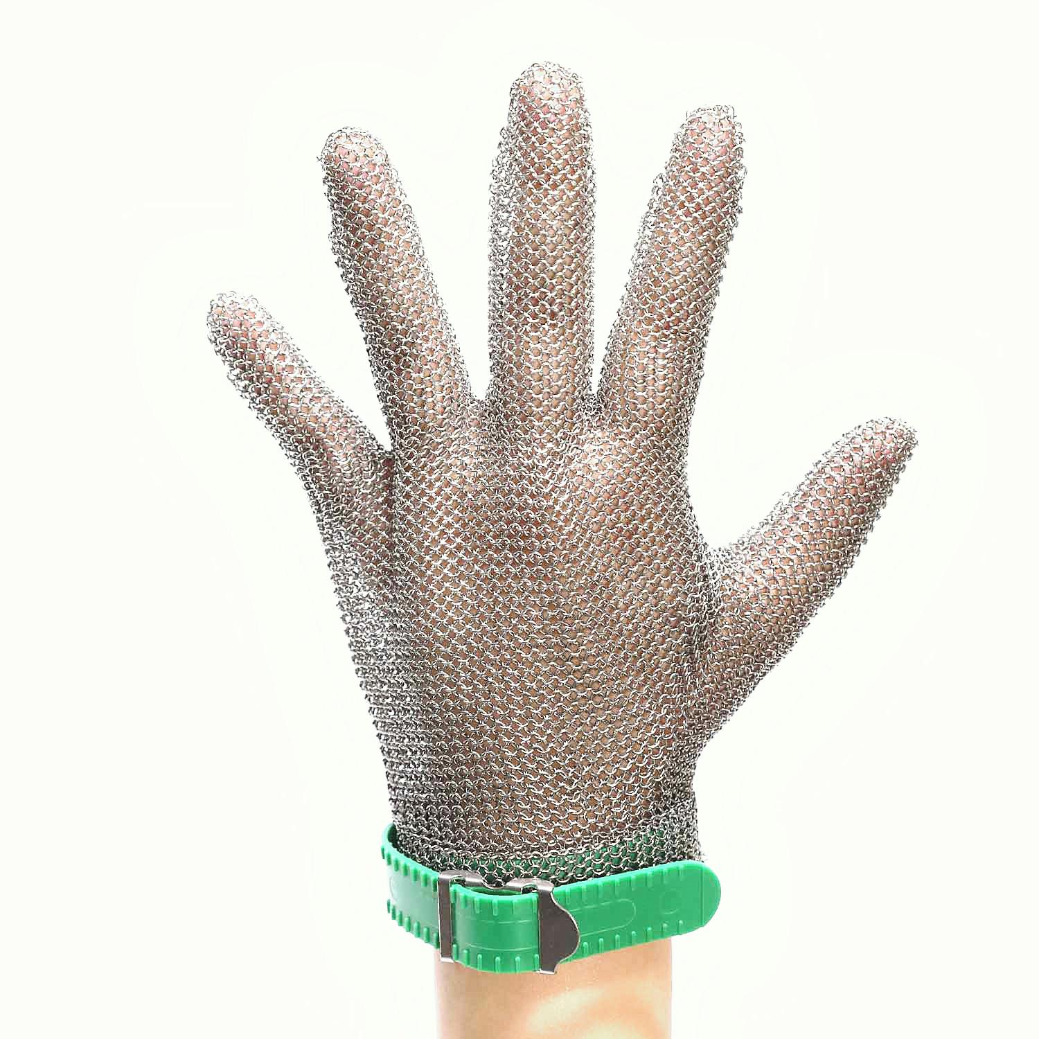 Manufacturer Wire Mesh Anti-Cutting 5 Fingers Stainless Steel Chainmail Gloves (Silver,Xs) серебряный