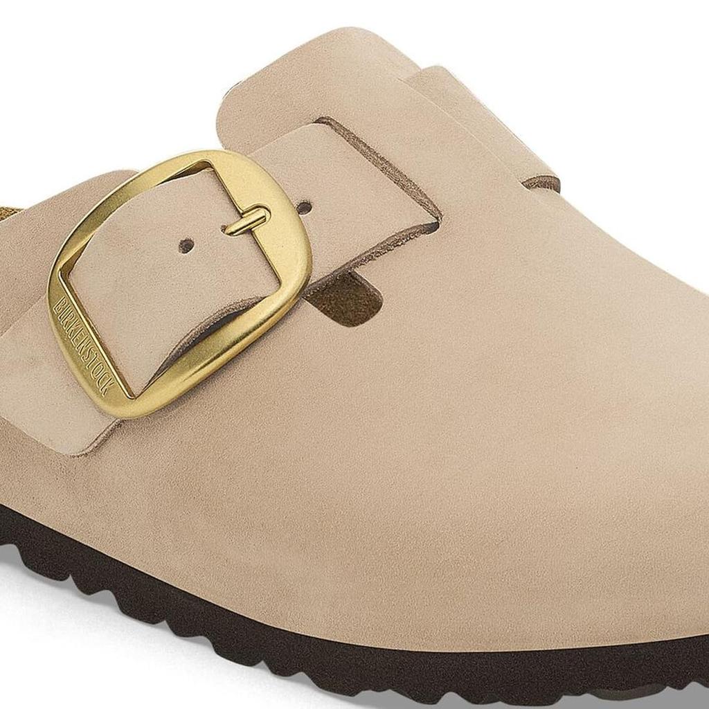 Birkenstock Boston Big Buckle Clog Nubuk Regular EU40 Sandalen, Leder, Weite, Beige, Unisex, 1028003, Sandburg, (26,0 cm)