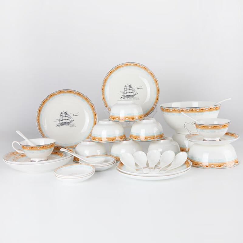 

Shengshi Tangyun Silk Road Feast 32-Piece Bone China Dinnerware Set