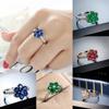 Blue Zirconium Pink Ring Copper Base Gold Plating Conscious Decoration Women