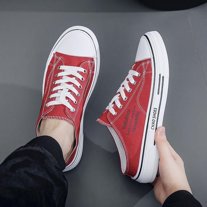 2024 Men's New Casual Canvas Half Slippers Spring and Autumn Men's Outdoor Sports Versatile Casual Shoes  Tenis Masculino