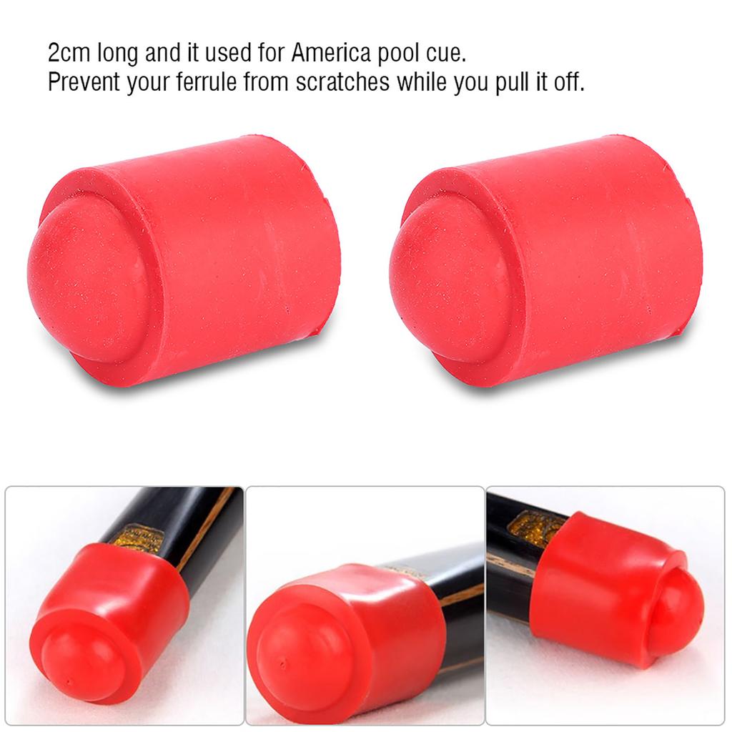 10pcs Pool Cue Tip Rubber Cover Billiards Cues Stick     Accessory (Black)