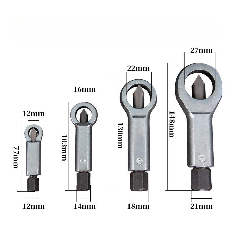 4PCS Heavy-Duty Nut Splitter Tool Set Broken Damaged Corroded Stuck Screw Nut Removal Splitting Tools Stuck Rusted Nut Breaker