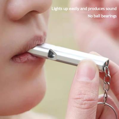 Outdoor Emergency Whistles with Keychain Heavy Duty Aluminum Alloy Camping Hiking Hunting Survival Sports Pet Training Whistle with Key Ring