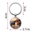 Exquisite Horse-Shaped Alloy Keychain & Glass Pendant - Elegant Bag Ornament & Gift Accessory