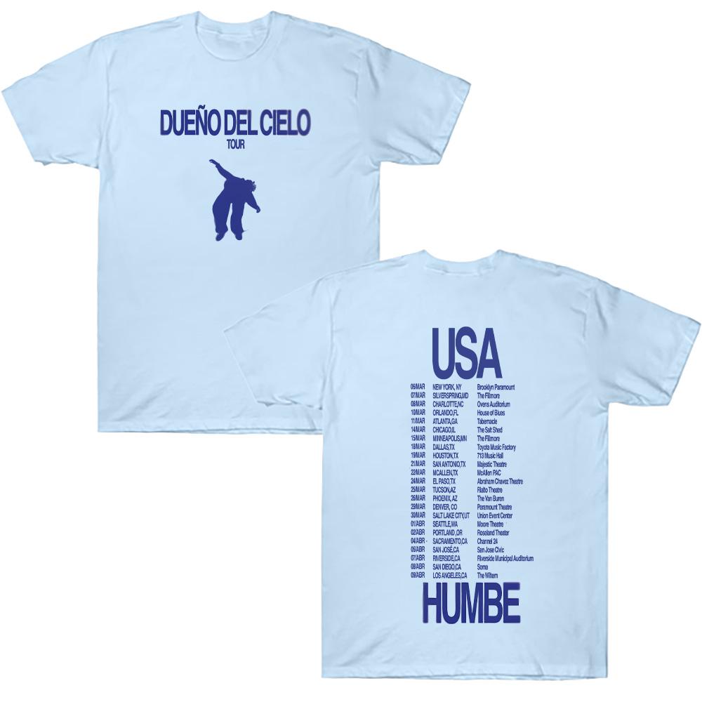 Humbe DUENO DEL CIELO Tour 2026 T-shirts Casual Cotton T Shirt Summer Short Sleeve Streetwear Cool Clothes Unisex Y2K Top