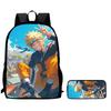 2Pcs Set NARUTO Kids Backpack With Pencil Bag Lightweight Durable School Bag For Boys Girls 5-10 Years Student Supplies