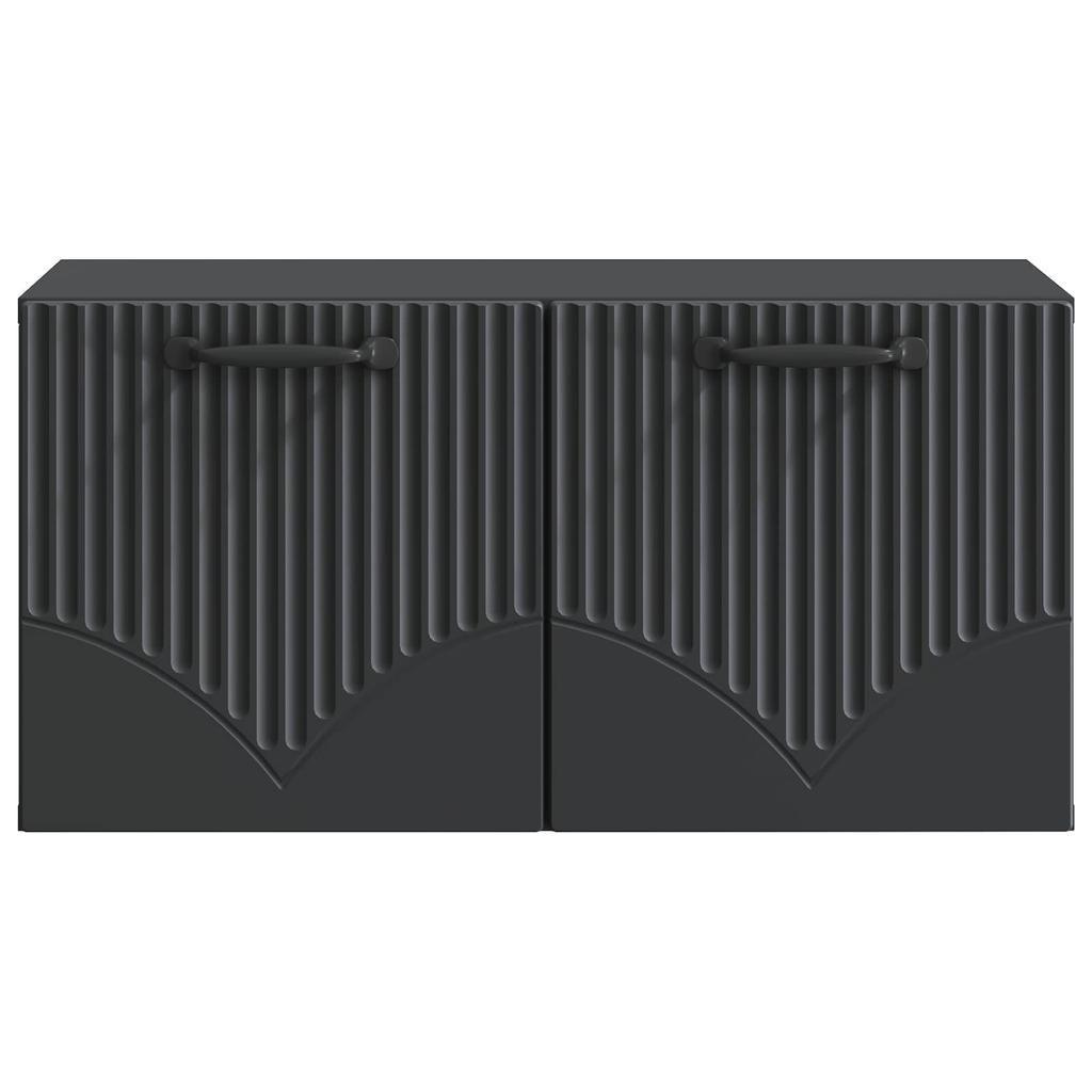 Wall Mounted TV Cabinet Black 59.5 X 31 X 30 Cm