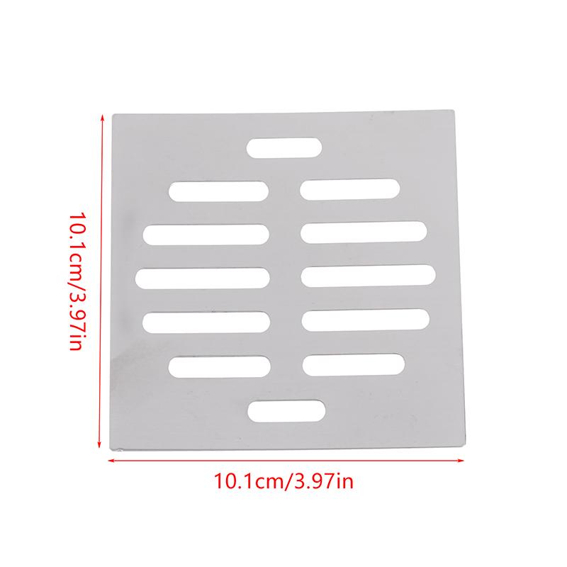 

Нержавеющая сталь Слив для пола Сетчатая крышка Квадратное сливное отверстие Уловитель волос для душа Фильтр Пробка Кухонная ванная комната Металлические детали 10.1*10.1cm