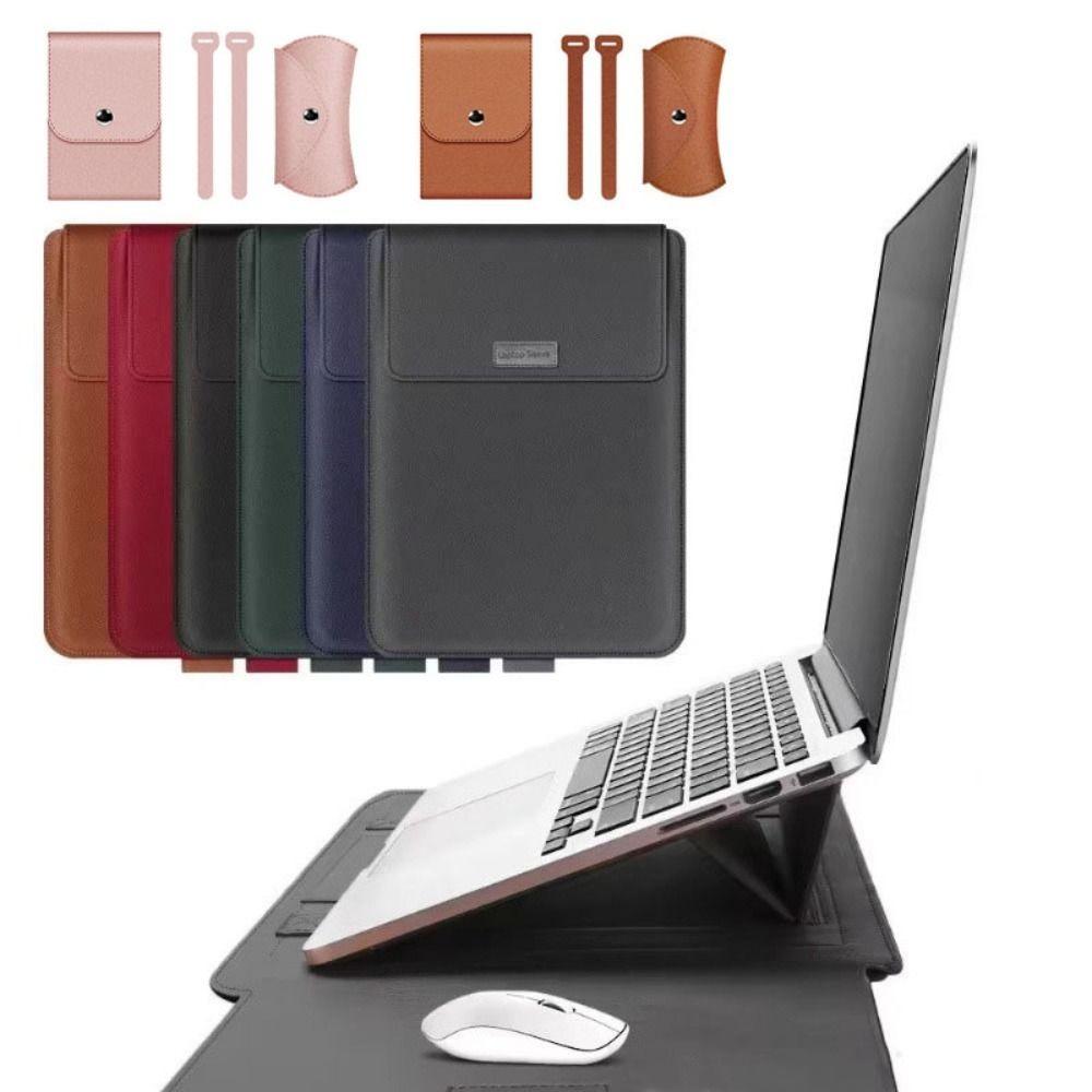 Thickened 5 in1 Laptop Sleeve Bag Non-Magnetic for 13.3/14inch Laptop Stand Cover Lightweight Large Capacity