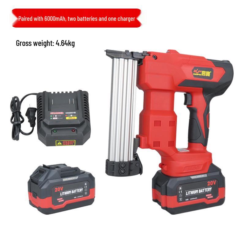 Gaobao F32 Brushless Lithium Battery Brad Nailer: Dual-Use Woodworking Straight Nail Gun with Continuous Firing.