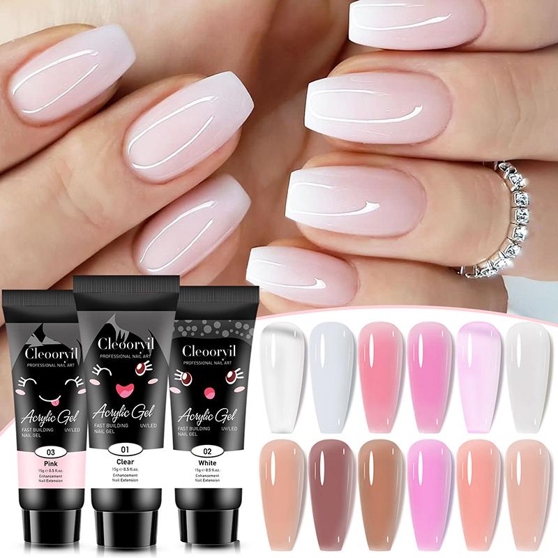 15Ml Multicolor Poly Nail Polish Gel Acrylic Extension Glue Professional Semi Permanent Resin Art Nail Glue
