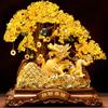 Resin Money Tree Golden Dragon Ornament Resin Crafts Accessories Gift for Housewarming and Opening Recruiting Wealth