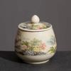 Tea Can Box Ceramic Tea Storage Jar Vintage Blue and White Cracked Sealed Jar Household Moisture-proof Teas Caddies Ceramic Jar