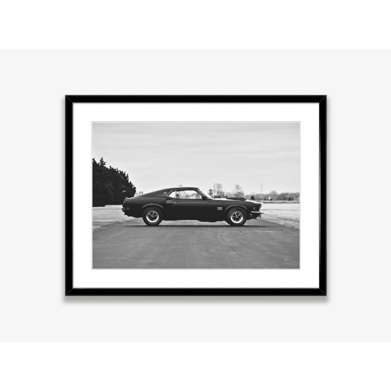 Black and White Ford Mustang Classic Luxury Car Poster Canvas Painting Print Wall Art Picture for Living Room Shopstore Decor