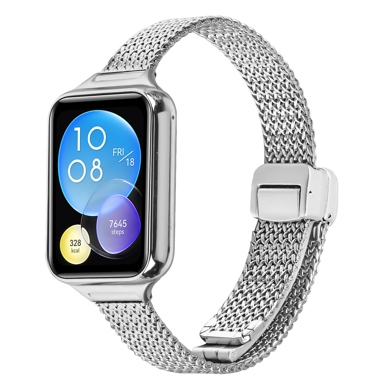 

For Xiaomi Redmi Watch 4 Watch Band Herringbone Milanese Stainless Steel Silver Wrist Strap As shown A