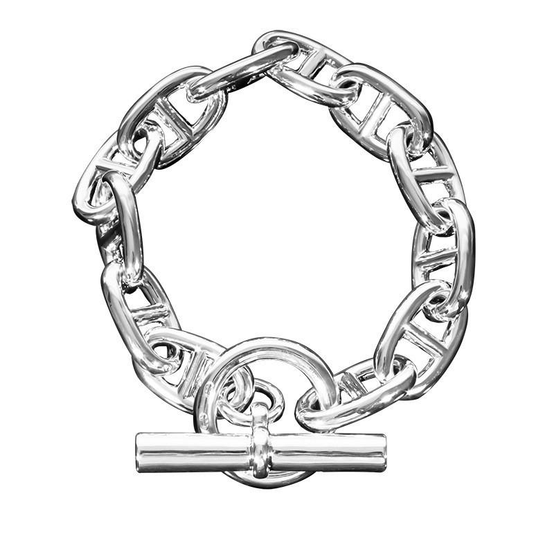 Unisex Schweinenase OT Schnallenarmband: S925 Sterlingsilber Retro Schmuck Trend