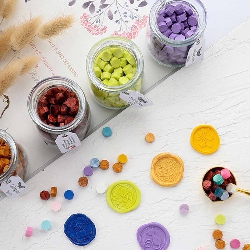  150pcs Octagonal Wax Seal Stamps Scrapbook Material Sealing Wax DIY Craft Decoration Birthday Wedding Stamp