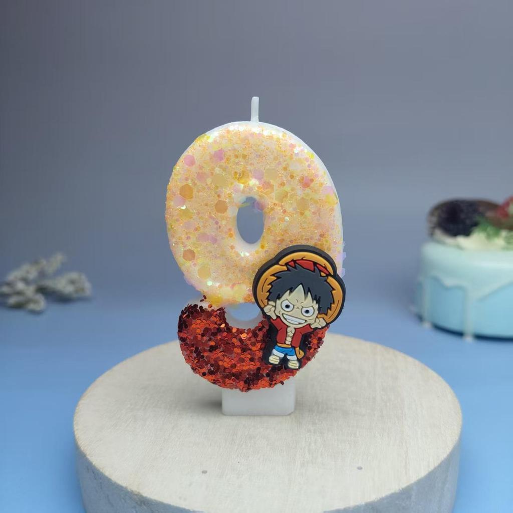 Cartoon Birthday Number Cake Candles - Handmade Decorations