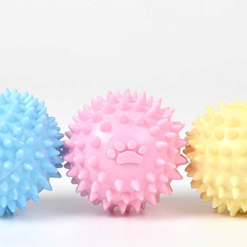 Dogs Chew Toy for Small Medium Dogs Aggressive Chewers 2.4in Small Spiky Ball Safe TPR Material for Puppy Teething
