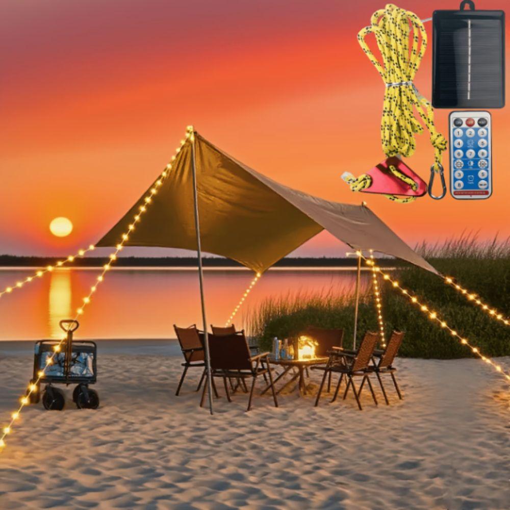 Reflective Tent Guy-line Light Windproof Camping Rope Light 2-In-1 LED Rope Light Tent