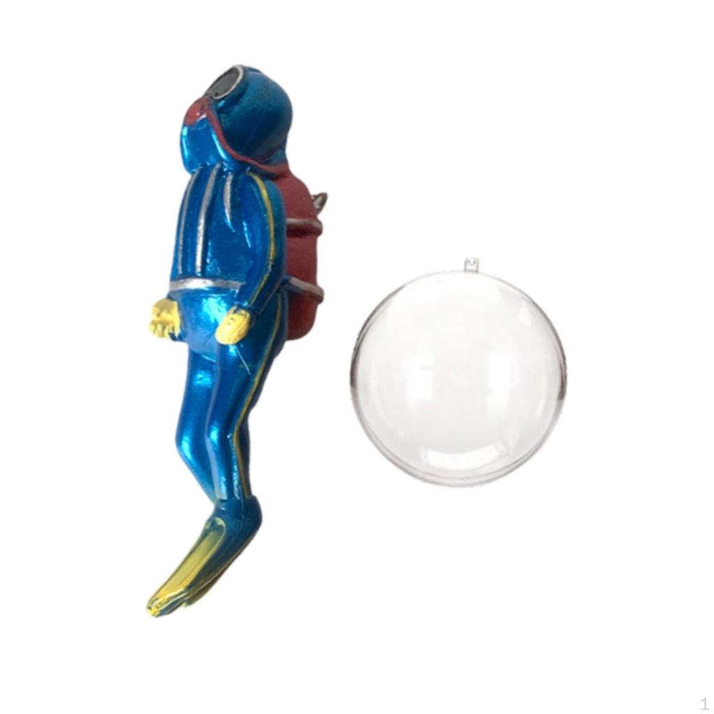 Diver Figurine for Fish Tank Decor with Water Balloon Aquarium