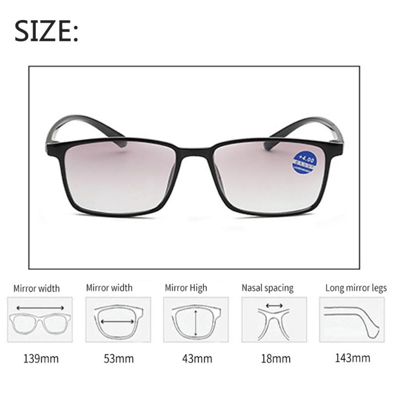 Fashion New Near Far Reading Glasses Unisex Computer HD Presbyopic Eyewear Men Women Gradient Bifocal Sunglasses Diopter +1.0+4.0