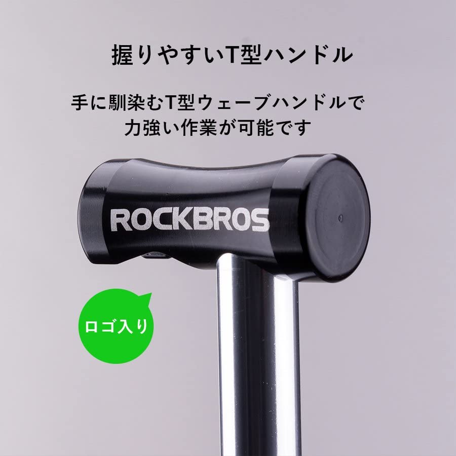 ROCKBROS Bicycle American and French Portable Can be Attached to Road Bikes and Electric Foldable Pump, Compact, Valves, Tire, Pump, Small, Aluminum,