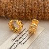 Brass Metal Corrugated Ear Buckles with a High-end Feel, Irregular and Versatile Ear Rings, Simple and Elegant Earrings