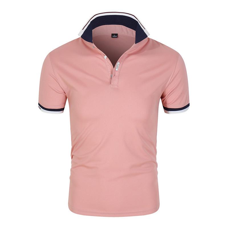 2022 Men's Summer Solid Color Polo Shirt - Trendy Sporty Short Sleeve Top