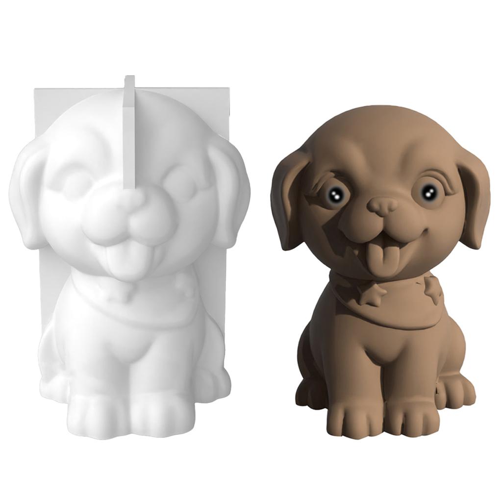 3D Dog Silicone Candle Mold DIY Soap Resin Plaster Mould Animal Puppy Ice Cube Chocolate Making Desk Ornament Home Decor