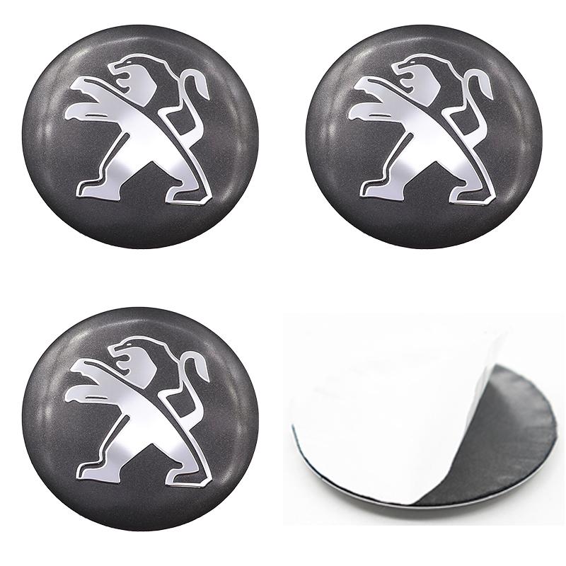 4pcs 54mm 56mm 60mm 65mm Peugeot Car emblem Wheel Center Hub auto Rim refit dust-proof badge covers sticker styling accessories