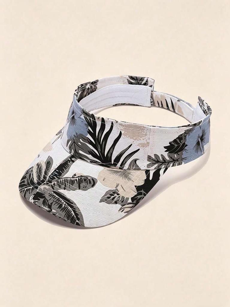 Unisex Printed Visor Cap Sun Protection Outdoor Sports Hat Adjustable For Beach Travel