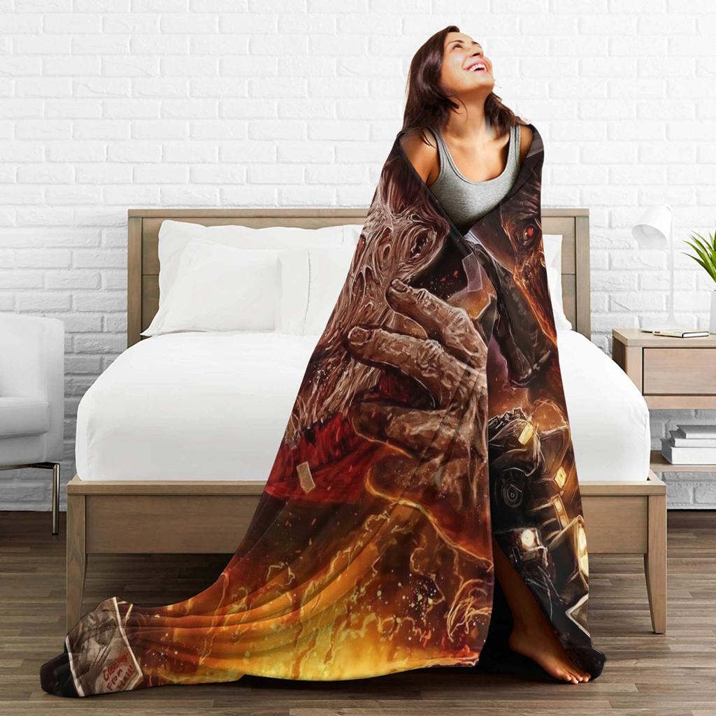 Freddys Krueger Halloween Art Spooky Retro Horror Blanket  Soft Plush Throw Blanket For Couch Chair Picnic Flannel Bedspread Bed