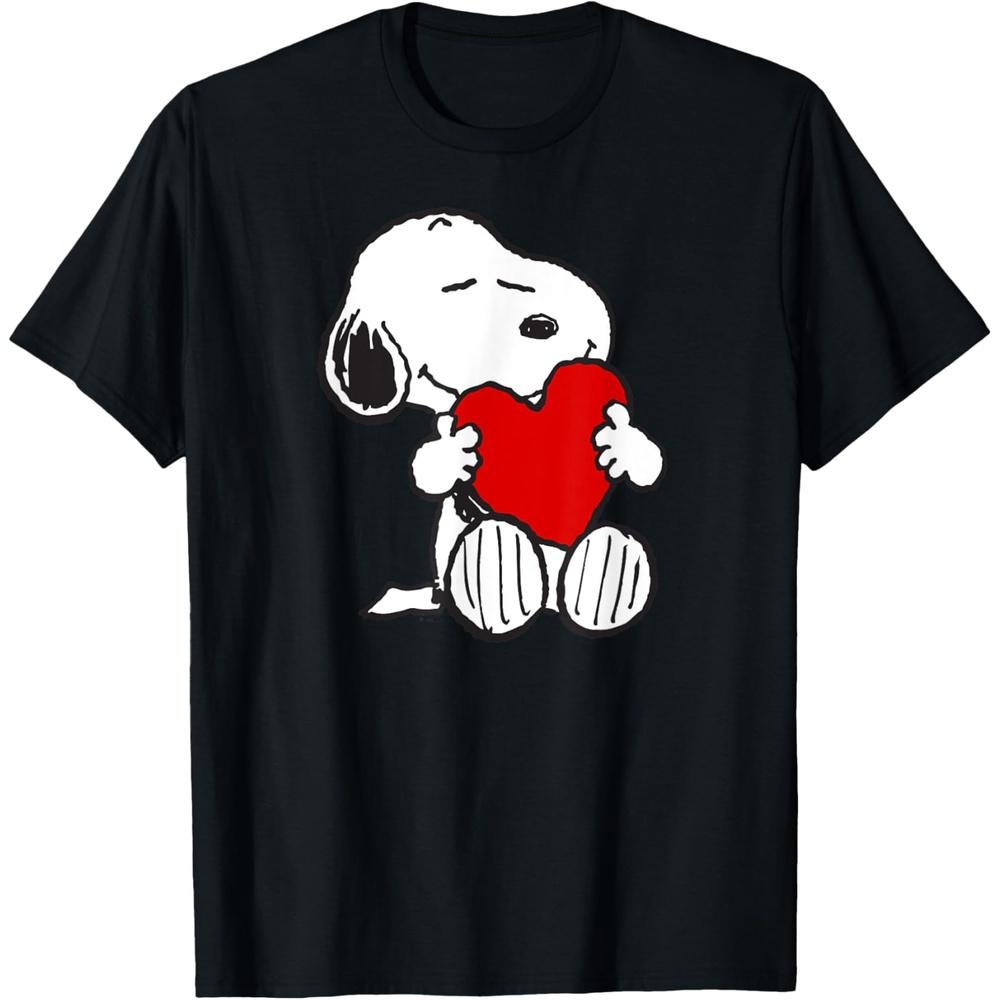 Peanuts Valentine Snoopy Hugging Heart T-Shirt XL чёрный