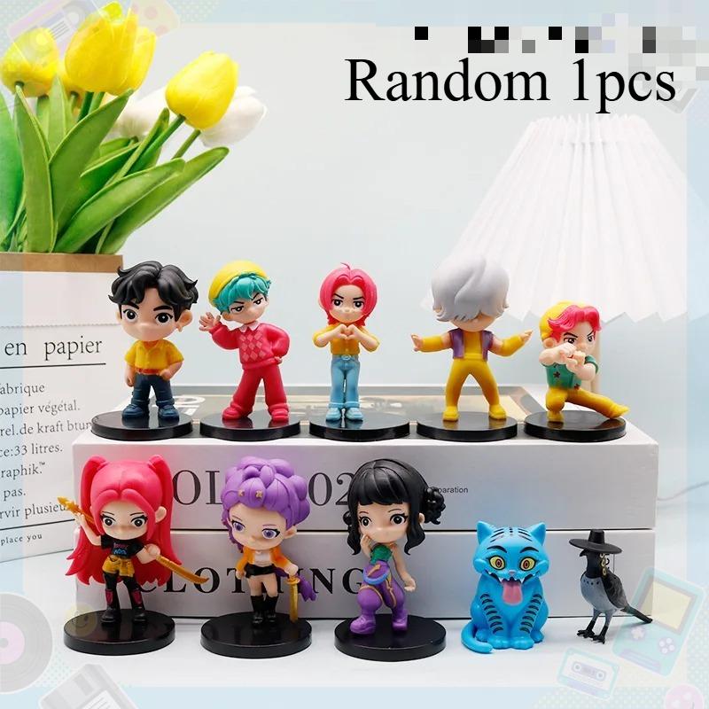 10pcs Hot Anime Q Style Demon Huntress Figure Set Tiger Crow Lumi Zoey Korean Wave Cosplay Accessories