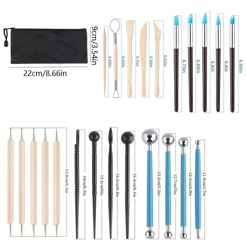 25Pcs DIY Ceramics Polymer Sculpting Tools Wax Carving Pottery Molding Tool Kit  Adults