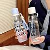Cute Cartoon Prints Straw Cup Plastic 700ml Travel Water Bottle Portable Large Capacity Clear Water Jugs
